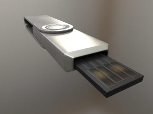 usb stick low poly aluminium version 3D Model