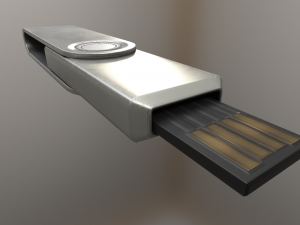 usb stick low poly aluminium version Model 3D