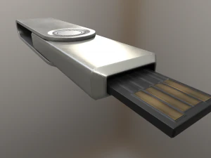 usb stick low poly aluminium version 3D Model