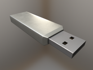 usb stick low poly aluminium version Model 3D