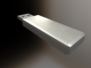 usb stick low poly aluminium version Model 3D