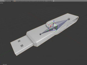 usb stick low poly aluminium version 3D Model