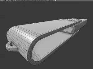 usb stick low poly aluminium version 3D Model