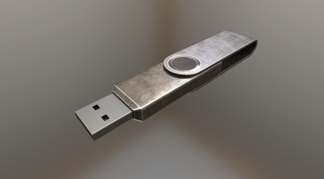 usb stick low poly brass version 3Dモデル .c4d .max .obj .3ds .fbx .stl .blend 
