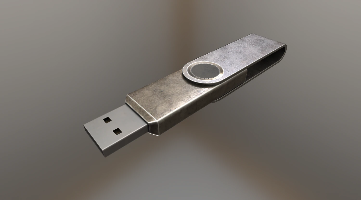 usb stick low poly brass version 3D Model .c4d .max .obj .3ds .fbx .stl .blend 