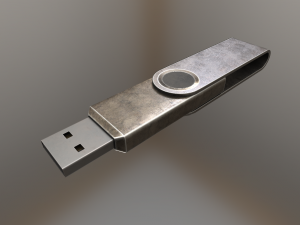 usb stick low poly brass version 3D Model