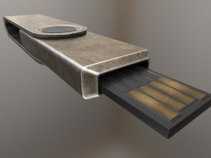 usb stick low poly brass version 3Dモデル