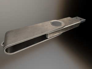 usb stick low poly brass version 3Dモデル
