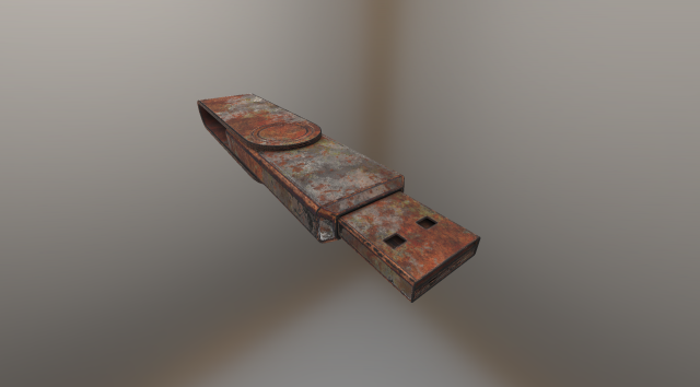 usb stick low poly rusty version 2 Modello 3D .c4d .max .obj .3ds .fbx .stl .blend 