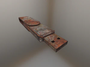 chiavetta USB low poly versione arrugginita 2 Modello 3D
