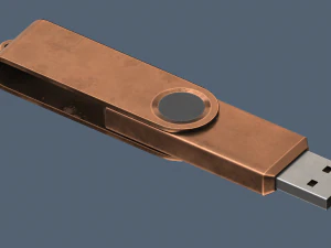 Chiavetta USB versione low poly in rame Modello 3D