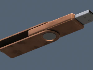 Chiavetta USB versione low poly in rame Modello 3D