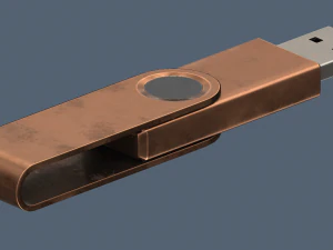 Chiavetta USB versione low poly in rame Modello 3D