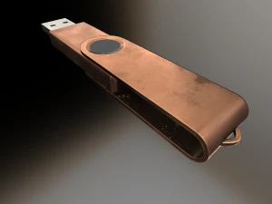 Chiavetta USB versione low poly in rame Modello 3D