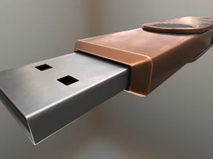 Chiavetta USB versione low poly in rame Modello 3D