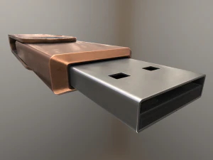 Chiavetta USB versione low poly in rame Modello 3D
