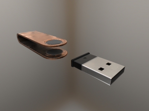 usb stick low poly copper version Modelo 3D