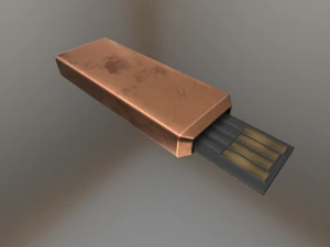 Chiavetta USB versione low poly in rame Modello 3D
