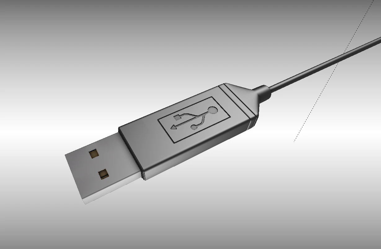 USB 30 ケーブル ハイポリ バージョン 3Dモデル .c4d .max .obj .3ds .fbx .stl .blend 