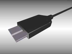 usb 3 cable high poly version rigged Modelo 3D