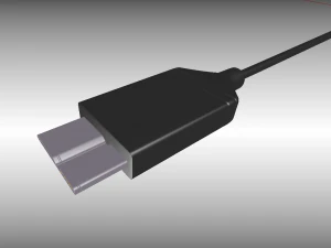 usb 3 cable high poly version rigged 3D Model