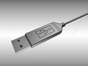 usb 3 cable high poly version rigged 3D Model