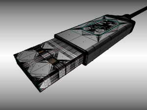 usb 3 cable high poly version rigged Modelo 3D