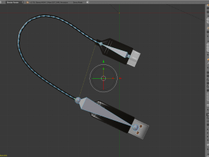 usb 3 cable rigged low poly version 3D Model