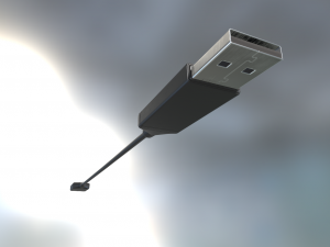 usb 3 cable rigged low poly version Modèle 3D