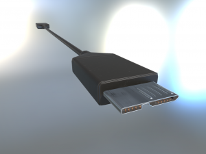 usb 3 cable rigged low poly version Modèle 3D