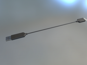 usb 3 cable rigged low poly version Modèle 3D
