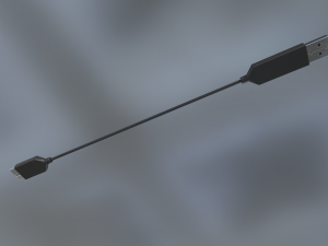 usb 3 cable rigged low poly version Modèle 3D