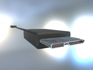 usb 3 cable rigged low poly version Modèle 3D