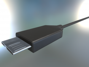 usb 3 cable rigged low poly version Modèle 3D