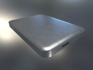 external hard drive low poly aluminium version 3Dモデル