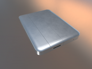 external hard drive low poly aluminium version 3D Model