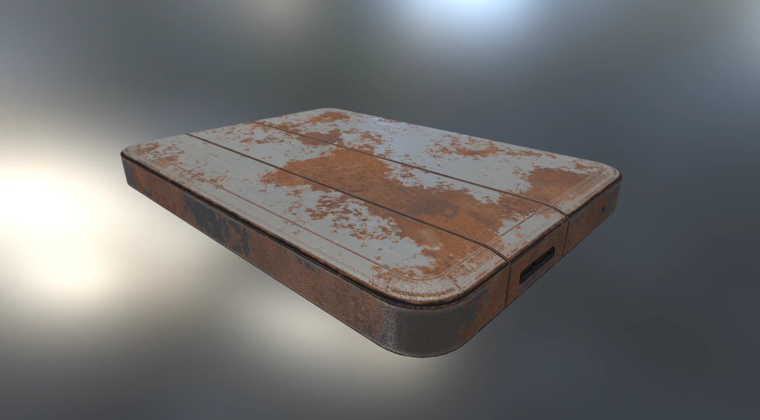 externe harde schijf laag poly roestige versie 3D Model .c4d .max .obj .3ds .fbx .stl .blend 