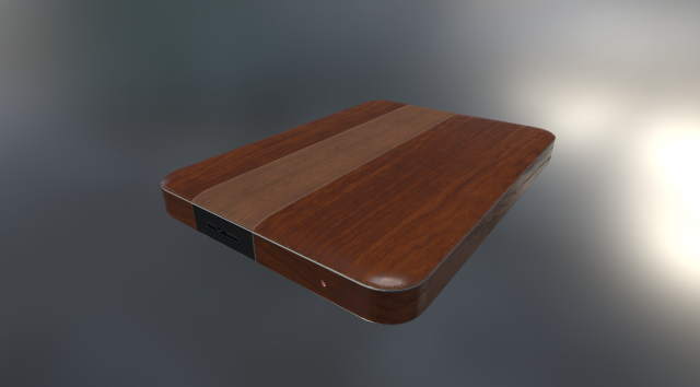 external hard drive low poly wood version 1 3D Модель .c4d .max .obj .3ds .fbx .stl .blend 