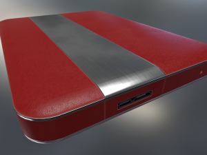 external hard drive low poly red leathe version 3D Model