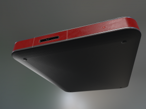 external hard drive low poly red leathe version Modèle 3D