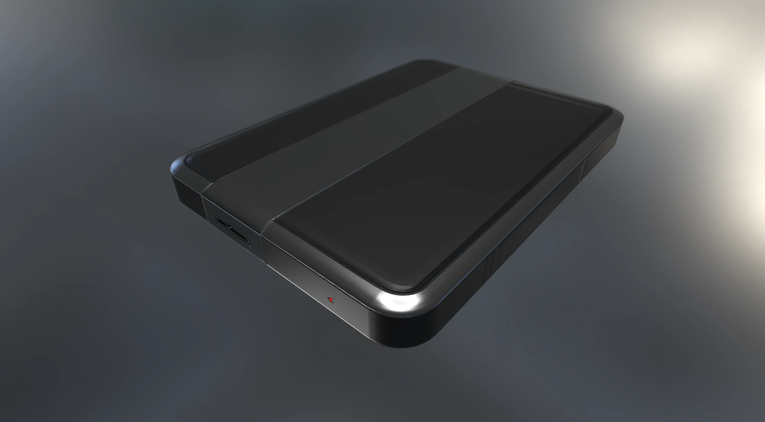external hard drive low poly dark silver version 3D Model .c4d .max .obj .3ds .fbx .stl .blend 