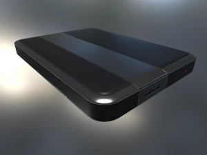 external hard drive low poly dark silver version 3D Model