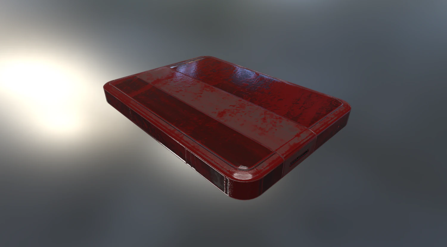 external hard drive low poly bloody version 3D Model .c4d .max .obj .3ds .fbx .stl .blend 