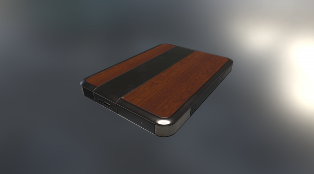 external hard drive low poly wood metal version 3D Model .c4d .max .obj .3ds .fbx .stl .blend 