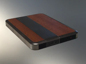 external hard drive low poly wood metal version 3D Model