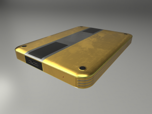 external hard drive low poly gold version 3D Model