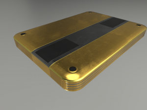external hard drive low poly gold version 3D-Modell