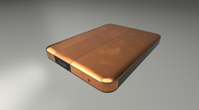 external hard drive low poly copper version Modelo 3D .c4d .max .obj .3ds .fbx .stl .blend 