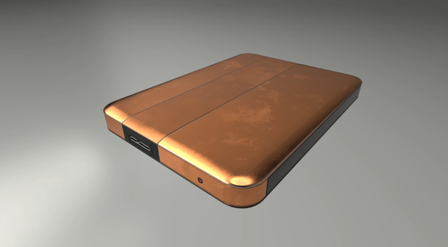 external hard drive low poly copper version 3D Model .c4d .max .obj .3ds .fbx .stl .blend 