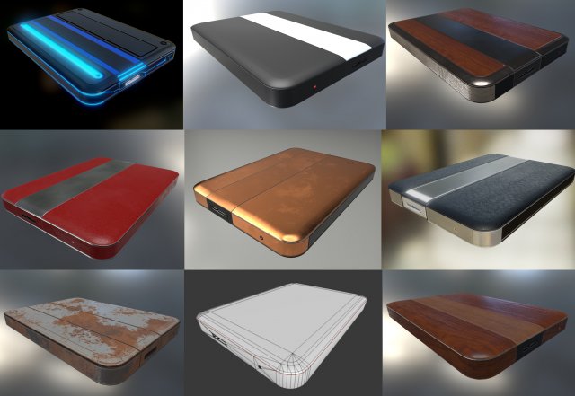 external hard drive collection 3D Model .c4d .max .obj .3ds .fbx .stl .blend 